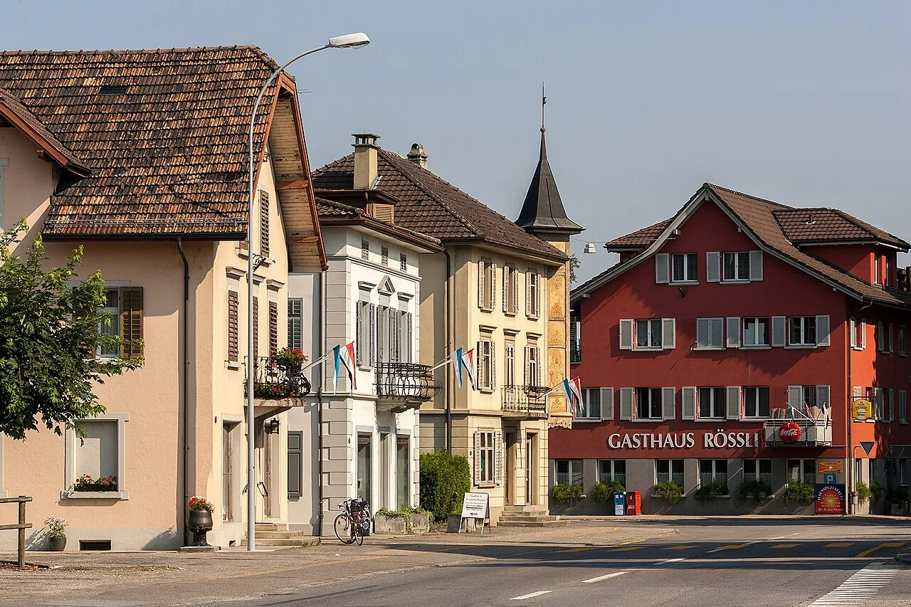 Dorfzentrum von Ettiswil im Kanton Luzern