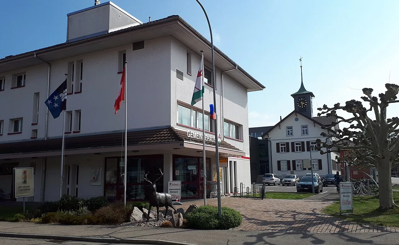 Dorfzentrum von Hirschthal im Kanton Aargau